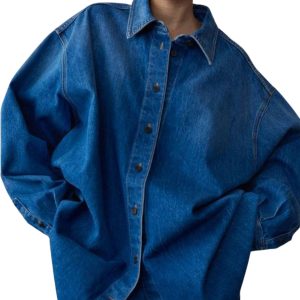 Oversized Ombré Washed Denim Jacket