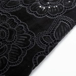 Patchwork Floral-Embroidered Sequined Bootcut Jeans