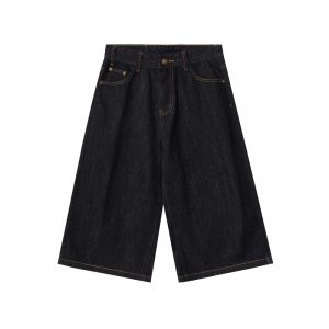 Black Selvedge Denim Bermuda Shorts