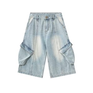 Baggy Cargo Denim Bermuda Shorts