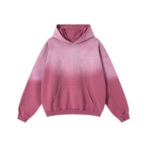 Relaxed Overdyed Ombre Faded Cotton Hoodie