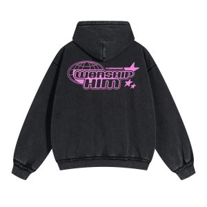 Worship Him Christian Y2k Double Slider Zip Hoodie